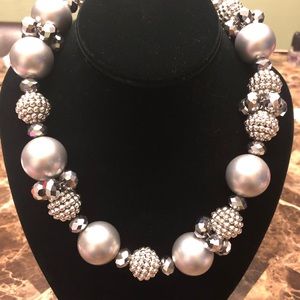 Chunky silver beaded necklace